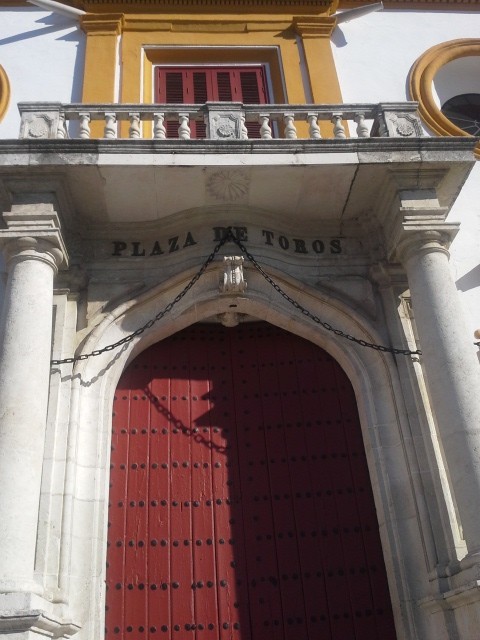 Large Red Door to the Plaza de Toros in Seville