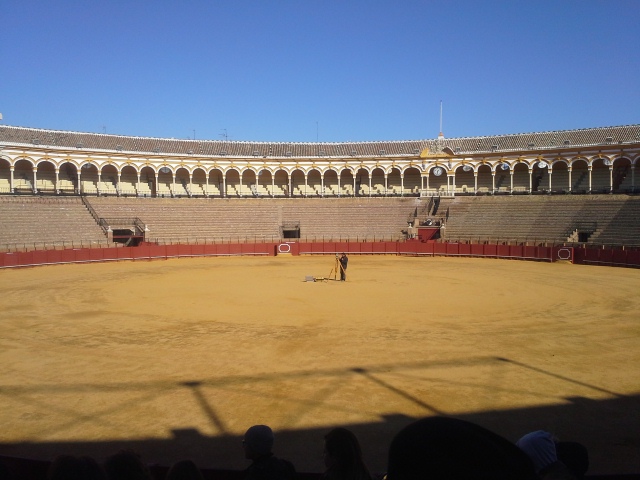 Bull ring at the Plaza de Toros in Seville Spain